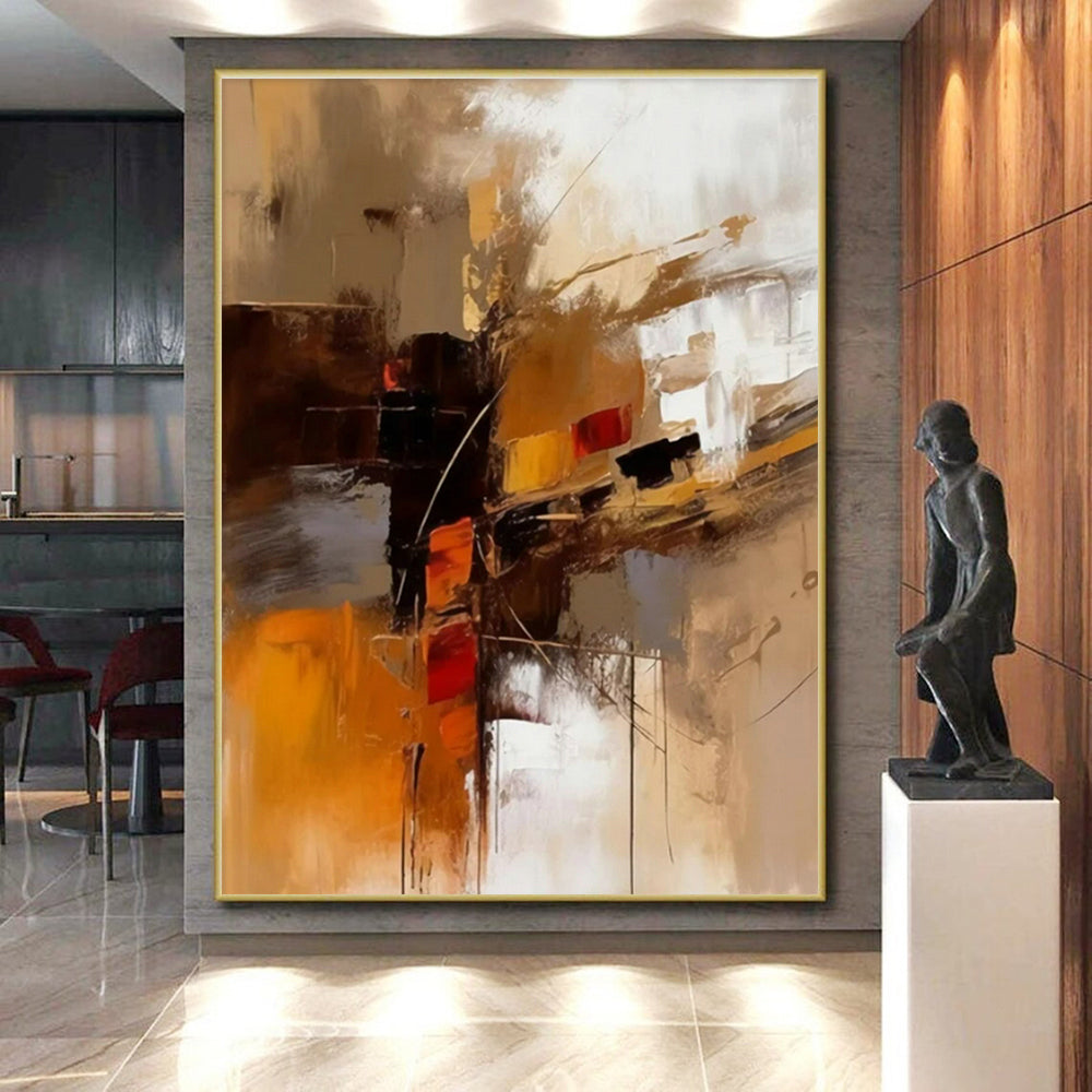 “Repeated Warm Abstract” - Brown, Orange, Red Abstract Repeated Painting PS0603