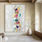 “Colorful Textured Blooms II: Impasto Floral Art” - Vivid Botanical Painting On Canvas PT0974