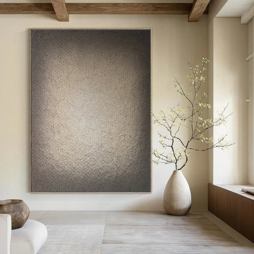 Beige with Intricate Textures "Subtle Silk" Abstract Painting On Canvas PS1366