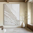 “White Textured Abstract” - Subtle Abstract Painting On Canvas PS0172
