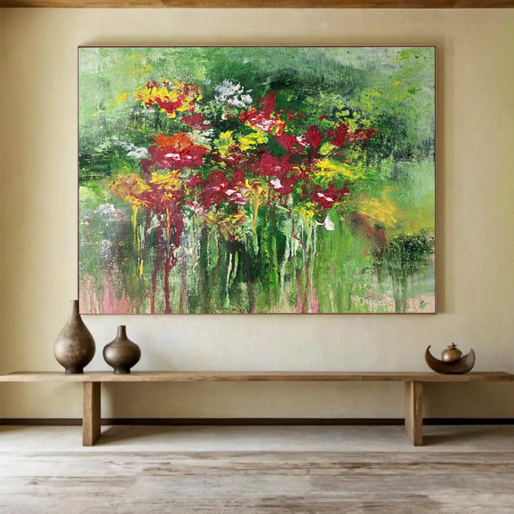 “Vibrant Flower Bouquet” - Floral, Impressionistic - Styled Painting On Canvas DKS008