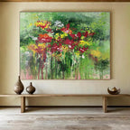 “Vibrant Flower Bouquet” - Floral, Impressionistic - Styled Painting On Canvas DKS008