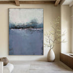 “Blue - Purple Abstract Horizon” - Impressionist Abstract Painting On Canvas PT1224