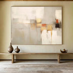 Soft Gray Abstract with Subtle Accents - Minimalist Painting On Canvas DKS348
