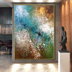 “Textured Color Fusion Abstract” - Abstract Impasto Painting On Canvas PS0007