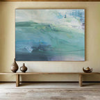 “Teal - Purple Waves” - Expressive Seascape Painting On Canvas DKS417