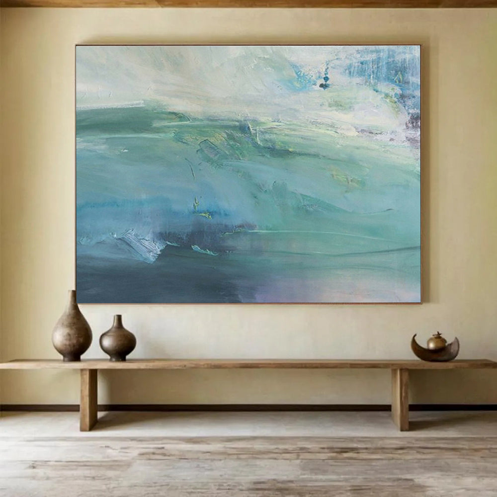“Teal - Purple Waves” - Expressive Seascape Painting On Canvas DKS417