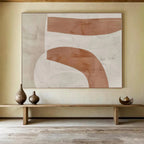 “Blush and Beige Abstract Curves” - Abstract Painting on Canvas, Ideal for Bedroom & Boudoir DKS588