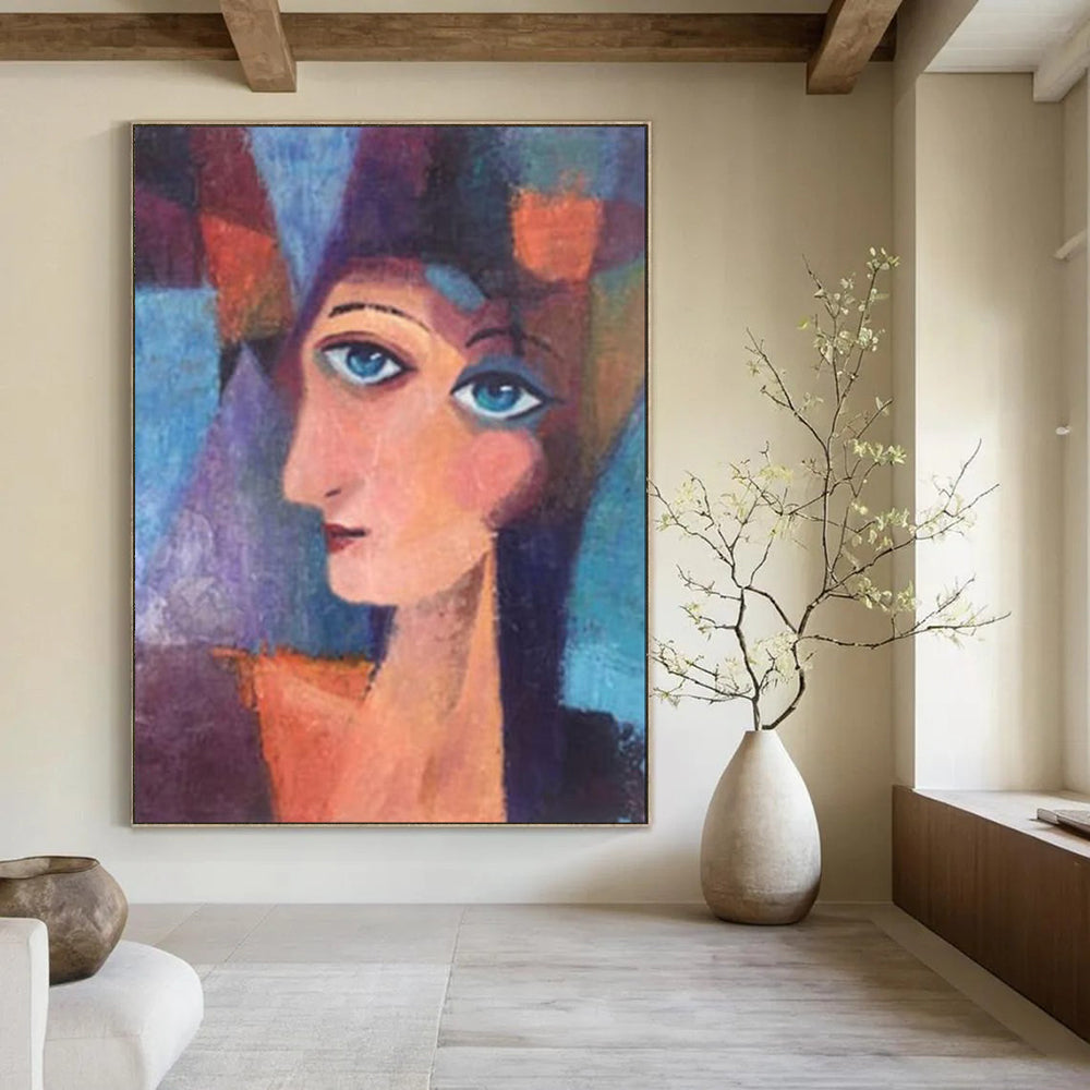 “Cubist Woman’s Portrait” - Cubist Painting On Canvas PT1997