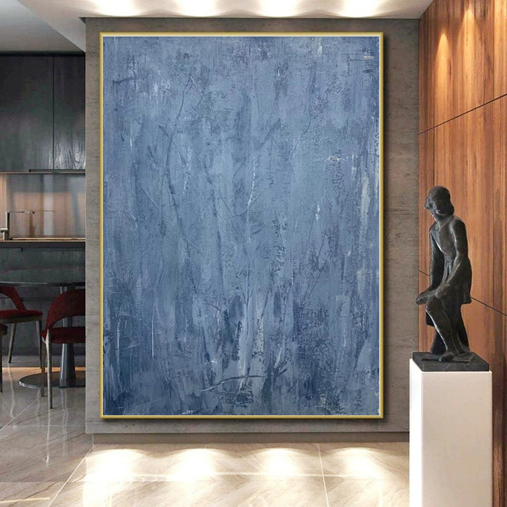 “Blue Textured Abstraction” - Blue Abstract Painting On Canvas PS0459