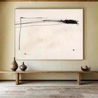 “Black Ink Strokes” - Minimalist Abstract Painting On Canvas PT057