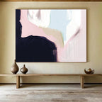 “Soft Pastel and Dark Contrast Abstract” - Subtle Abstract Painting On Canvas PT132