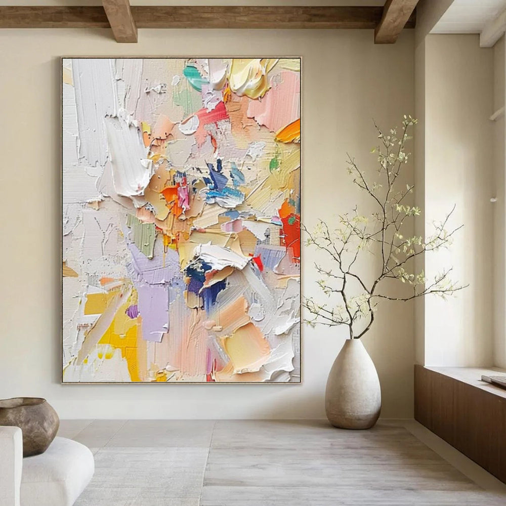 “Colorful Palette Knife: Vibrant Abstract” - Bold Impasto Art On Canvas PT0971