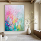 Pastel Palette, "Blush Blossom" – Impressionistic Abstract Painting On Canvas PS1026