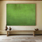 “Vibrant Green Textured Field” - Color Field - Painting On Canvas PT1792