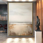 “Beige - Grey Abstract Serene Horizon” Painting On Canvas PS0842