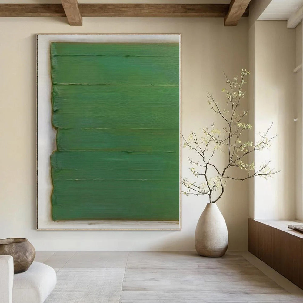“Green Minimalist Abstraction” - Simple Abstract Painting On Canvas PS0210