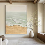 “Pastel Beach Scene” - Serene, Landscape Painting On Canvas PT1489