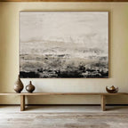 “Monochrome Coastal Haze” - Serene Seascape Painting On Canvas DKS445