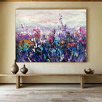 “Purple - Hued Wildflower Field” - Impressionistic - Colors Painting On Canvas PT1530