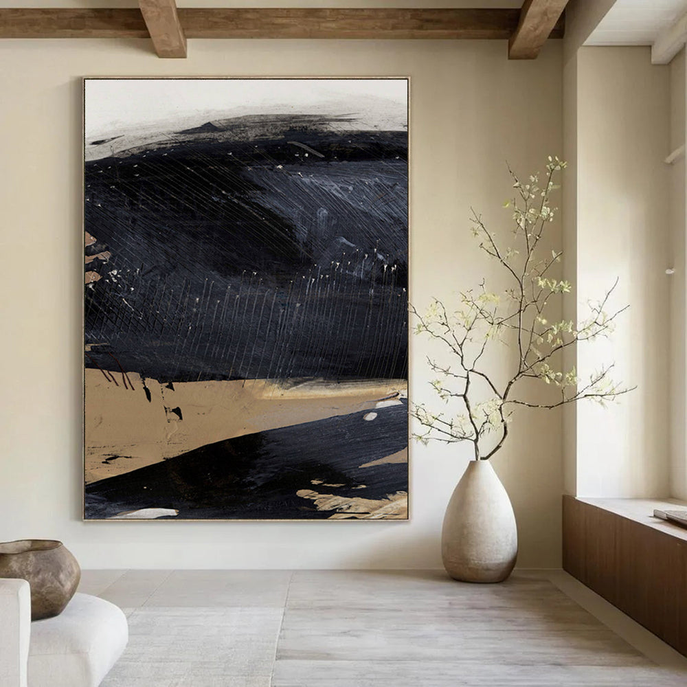 “Textured Gray Abstraction” - Light & Dark Gray Layers with Dripping Effects Painting On Canvas DS203