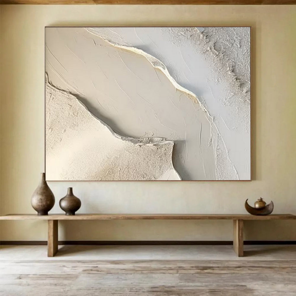 “Subtle Textured Abstraction” - Minimalist Plaster - like Painting on Canvas PT1512