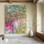 Colorful Impasto Carnival - Thick Paint Multicolor Abstract Painting On Canvas PS1228