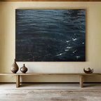 “Dark Blue Ocean Waves” - Realistic Seascape Painting On Canvas PT263