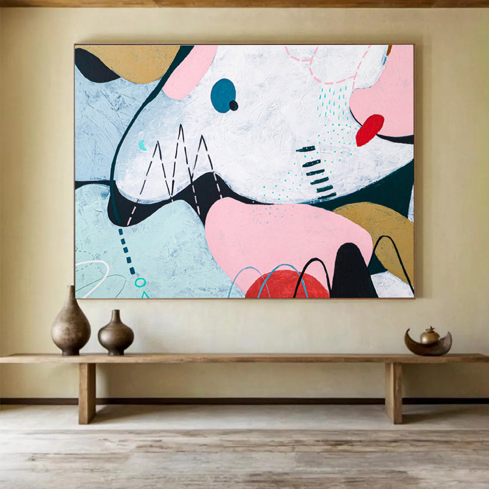“Playful Geometric Abstract” - Geometric Abstract Painting DKS550