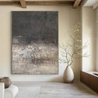 Gray and Brown Textured, "Weathered Wall" – Textured Abstract Painting On Canvas PS0947