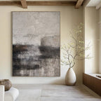 Gray and Black Textured, "Moody Depths" – Textured Abstract Painting On Canvas PS0982