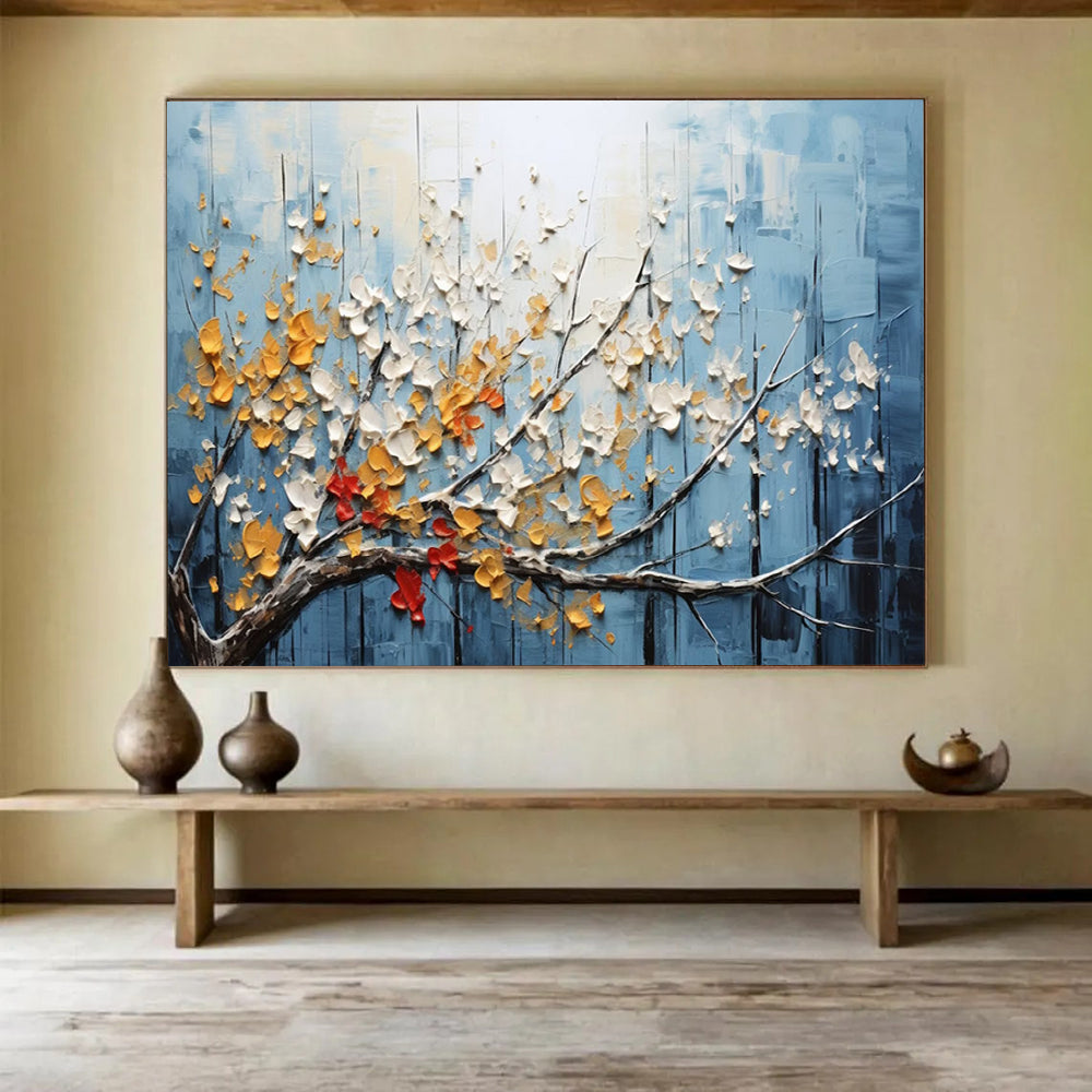 “Textured Blossom Tree Abstract” - 3D - Like Abstract Painting On Canvas PT160