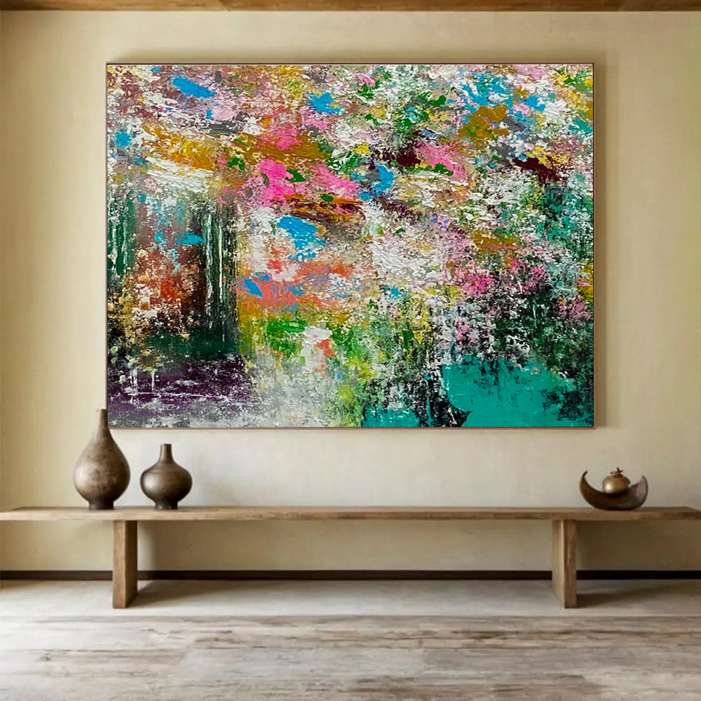 “Vibrant Color - Explosion Abstract” - Textured Oil Painting on Canvas DKS919