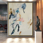 “Pastel Floral Flow” - Blue, Pink, Purple Abstract Painting On Canvas PS0456