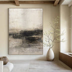 Light Gray and Black Textured, "Subtle Depths" – Textured Abstract Painting On Canvas PS0986
