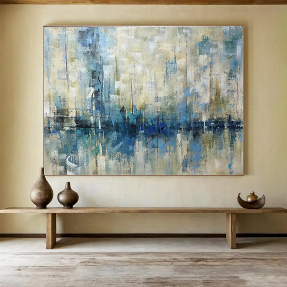 “Warm - Toned Harbor Abstract” Abstract Painting On Canvas DKS166