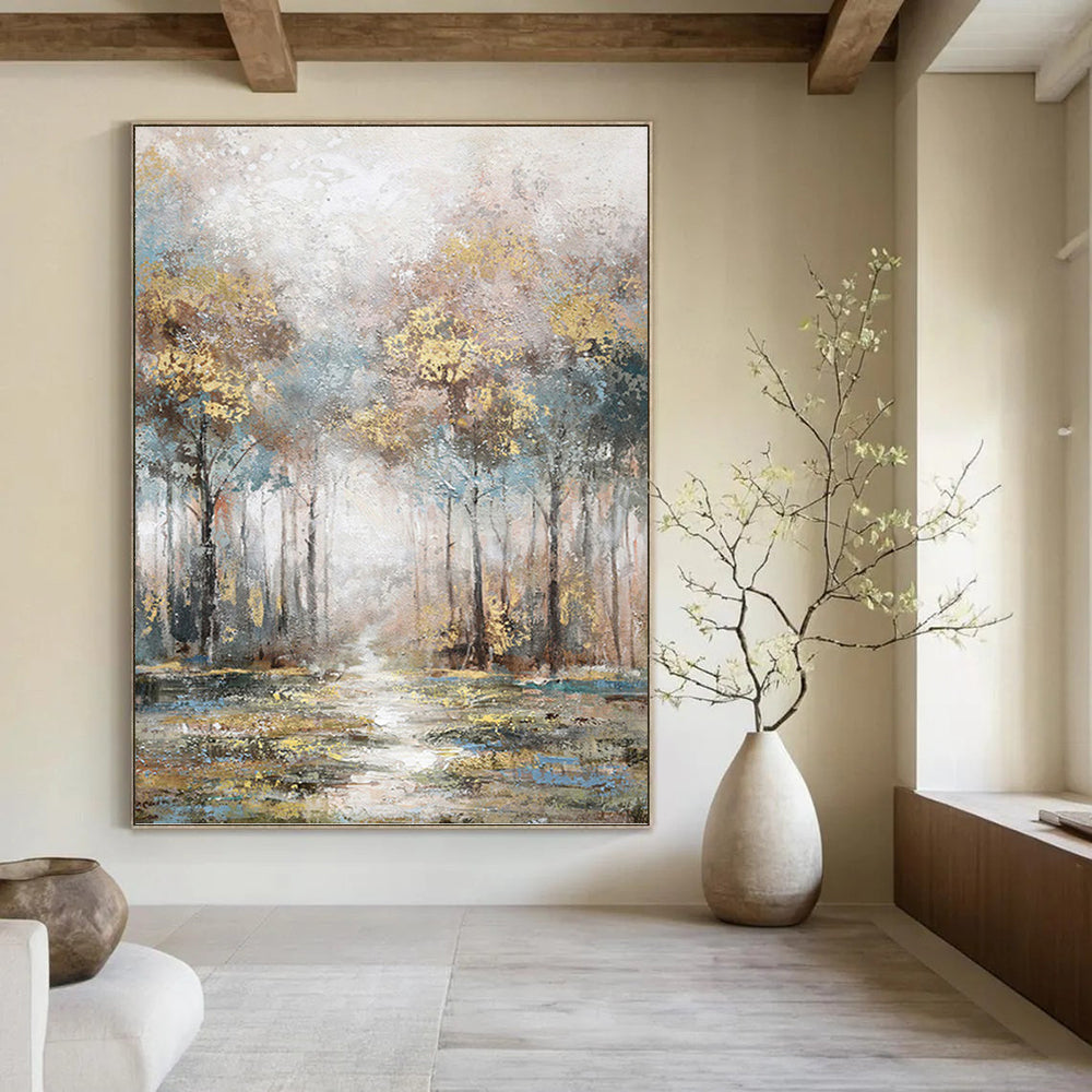 “Misty Forest Impressionist Style” - Impressionist - Inspired Landscape Painting On Canvas PT1433