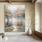 “Misty Forest Impressionist Style” - Impressionist - Inspired Landscape Painting On Canvas PT1433