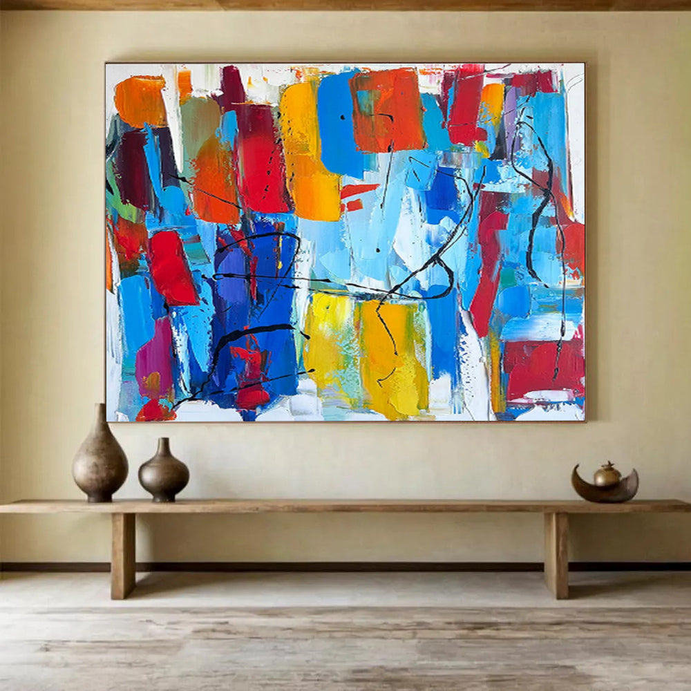 “Color Explosion Abstract” - Vibrant Abstract Painting, Perfect for Creative Studio & Game Room DKS605