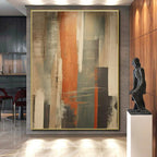 Brown, Orange, Gray Subtle Layers “Earthy Rhythms” - Painting On Canvas PS0813