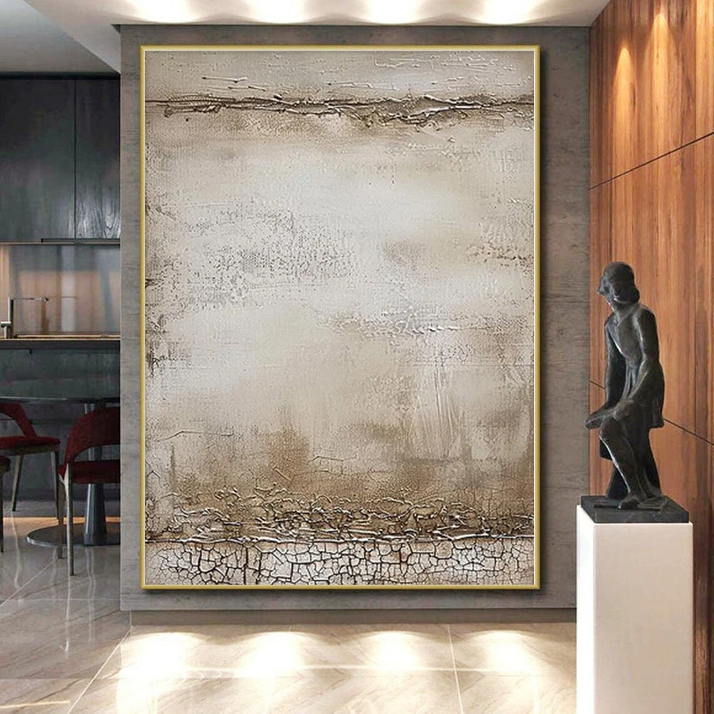 “Vintage Textured Abstract” - Rustic Abstract Painting On Canvas PS0083