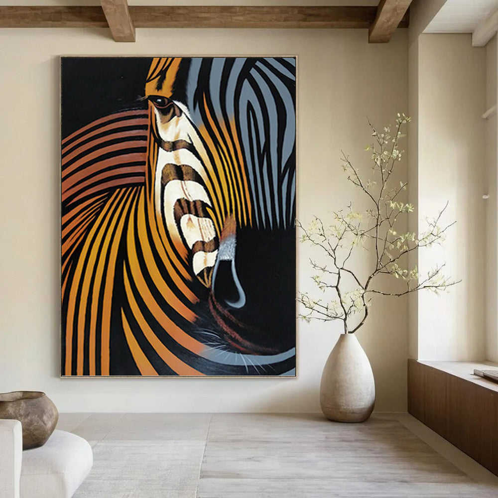 “Color - Revamped Zebra Profile” Painting On Canvas PT1447