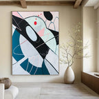 “Soft Pastel and Playful Shapes” - Abstract Whimsy Painting On Canvas PT2385