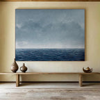 “Blue - Gray Serene Ocean” - Smooth Gradients “Infinite Tide” Painting On Canvas PT1668
