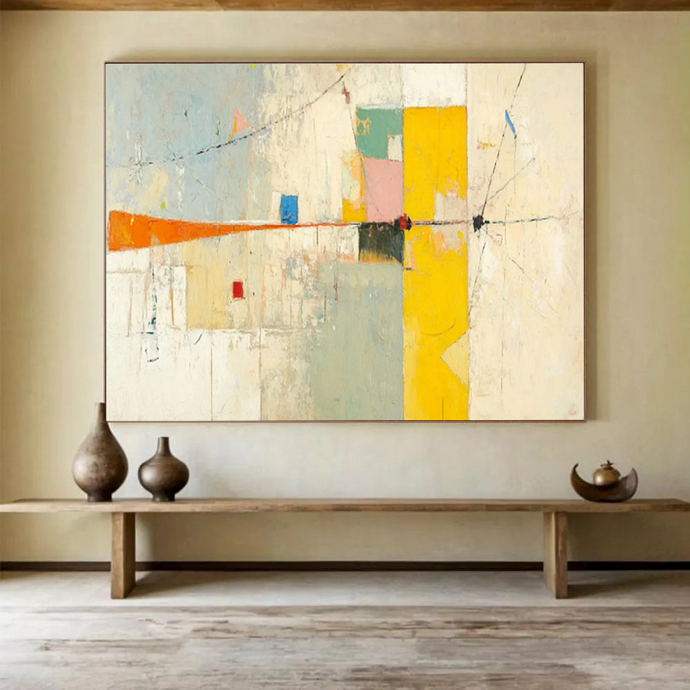 “Colorful Geometric Abstract” - Geometric Abstract Painting, Fits Creative Studio & Game Room DKS614