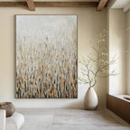 “Textured Neutral Grassland” - Abstract Landscape Painting On Canvas PT1889