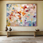 “Colorful Abstract Blossom” - Impasto Abstract Painting On Canvas DKS862