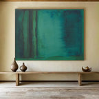 “Teal Gradient Abstract” - Gradient Abstract Painting, Perfect for Spa & Bedroom DKS615