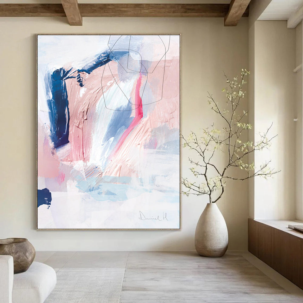 “Minimalist Black Strokes” - Bold Dark Hues on White Canvas Painting On Canvas DS155