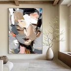 “Abstract Fragmented Face” - Bold Figurative Painting On Canvas DS320